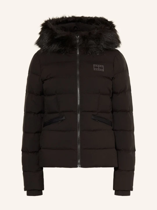 Zdjęcie produktu Tommy Jeans Kurtka Puchowa Z Odpinanym Kołnierzem Ze Sztucznego Futra schwarz CZARNY