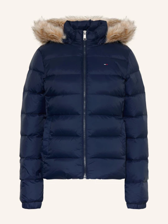 Zdjęcie produktu Tommy Jeans Kurtka Puchowa Z Odpinanym Sztucznym Futrem blau niebieski