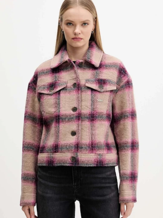 Zdjęcie produktu Tommy Jeans kurtka z dodatkiem wełny różowy