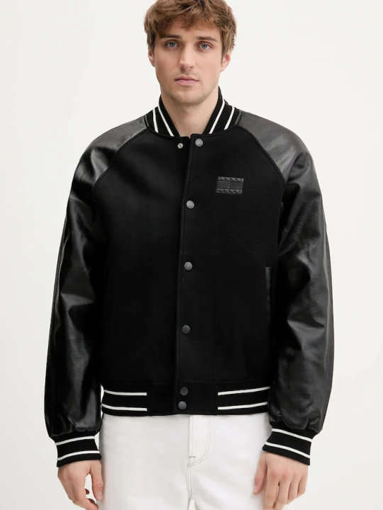 Zdjęcie produktu Tommy Jeans kurtka z domieszką wełny czarny