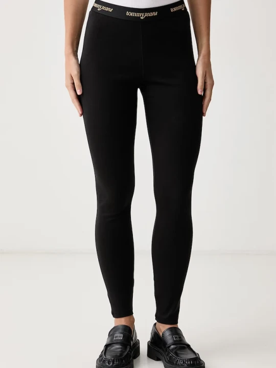 Zdjęcie produktu Tommy Jeans legginsy damskie bawełniane z elastanem czarny