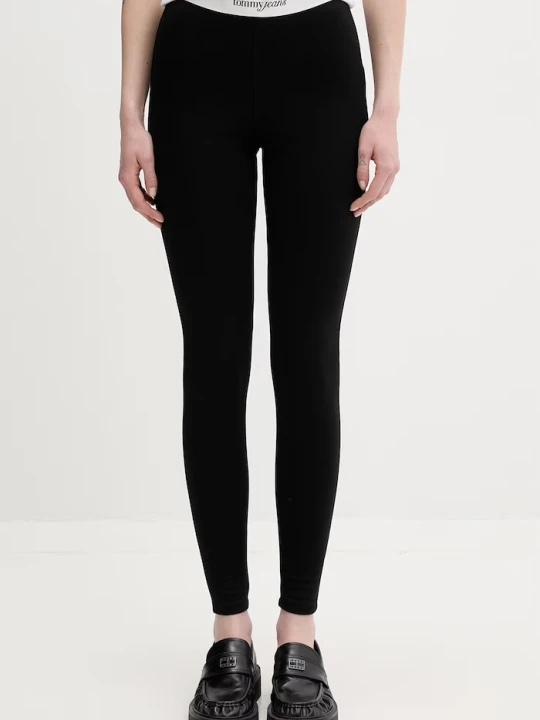 Zdjęcie produktu Tommy Jeans legginsy damskie z wiskozy czarny