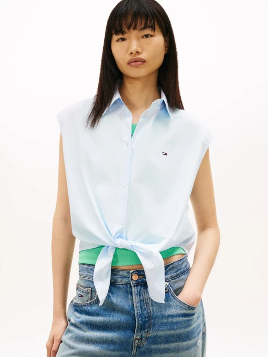 Zdjęcie produktu Tommy Jeans Letnia bluzka Kobiety Bawełna (100%) niebieski