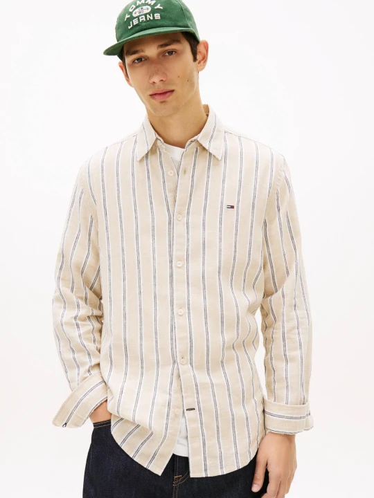 Zdjęcie produktu Tommy Jeans Lniana koszula | Regular Fit beżowy