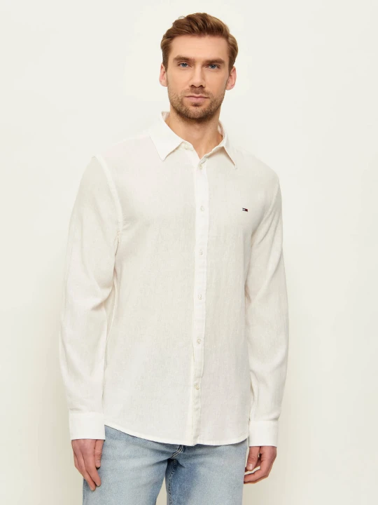Zdjęcie produktu Tommy Jeans Lniana koszula | Regular Fit ecru