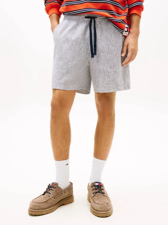 Zdjęcie produktu Tommy Jeans Lniane szorty | Relaxed fit granatowy