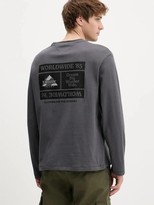 Zdjęcie produktu Tommy Jeans longsleeve bawełniany szary