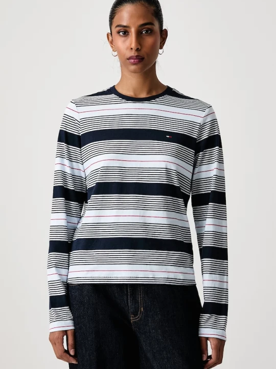 Zdjęcie produktu Tommy Jeans longsleeve damski bawełniany niebieski
