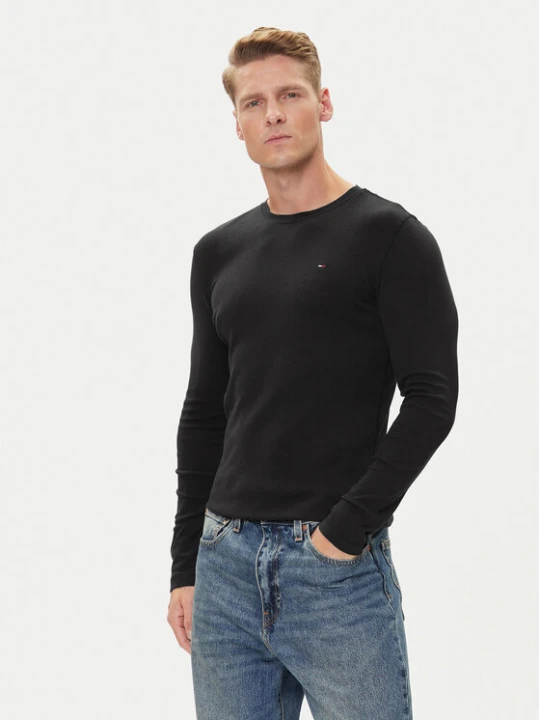 Zdjęcie produktu Tommy Jeans Longsleeve DM0DM04409 Czarny Slim Fit