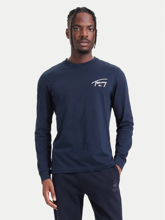 Zdjęcie produktu Tommy Jeans Longsleeve DM0DM23546 Granatowy Slim Fit