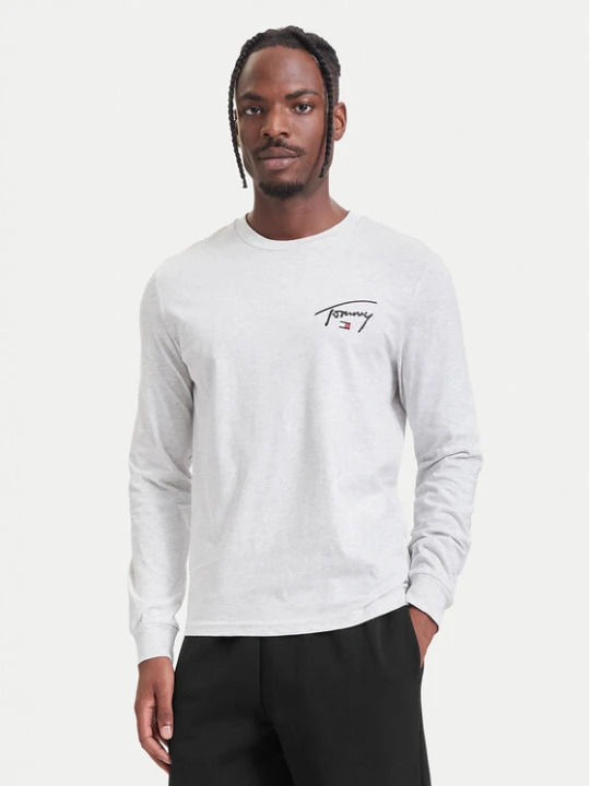 Zdjęcie produktu Tommy Jeans Longsleeve DM0DM23546 Szary jasny Slim Fit