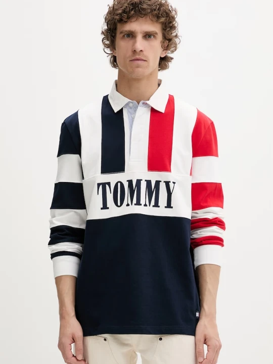 Zdjęcie produktu Tommy Jeans longsleeve męski bawełniany granatowy