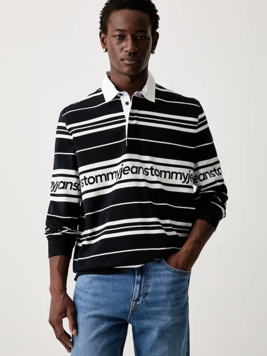 Zdjęcie produktu Tommy Jeans longsleeve męski bawełniany czarny