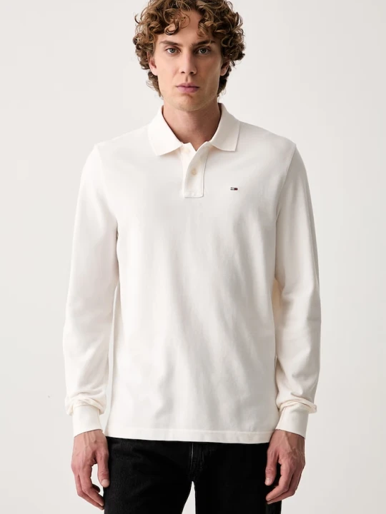 Zdjęcie produktu Tommy Jeans longsleeve męski bawełniany beżowy