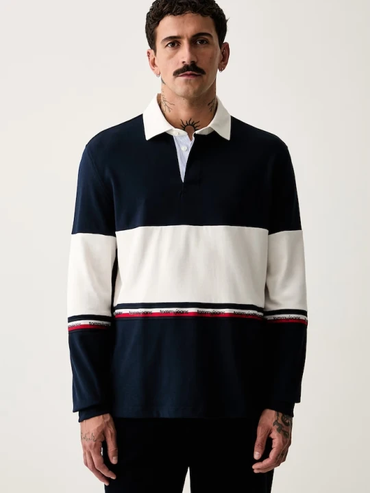 Zdjęcie produktu Tommy Jeans longsleeve męski bawełniany granatowy