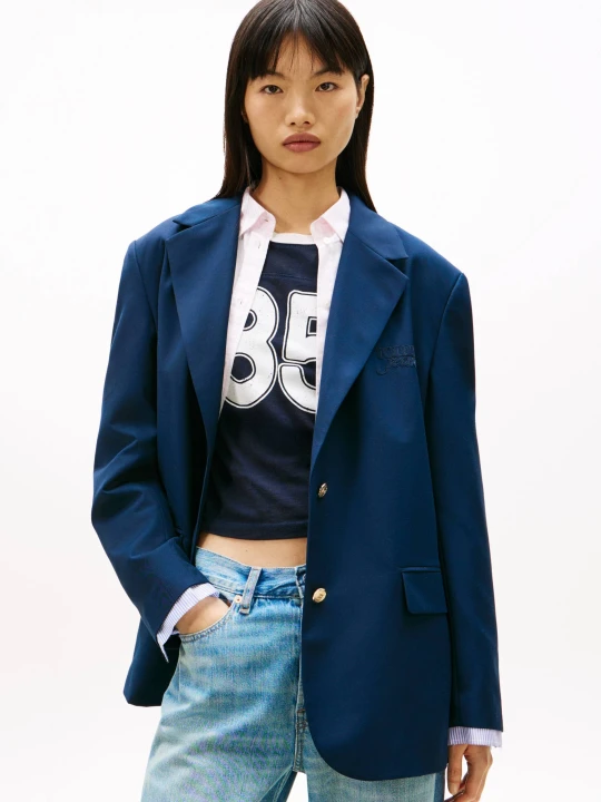 Zdjęcie produktu Tommy Jeans Marynarka | Boyfriend fit granatowy