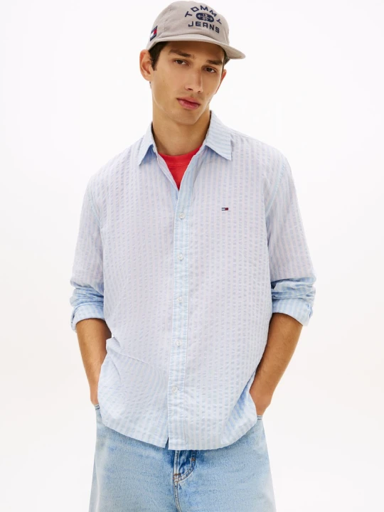Zdjęcie produktu Tommy Jeans koszula casual Mężczyźni Comfort Fit Bawełna niebieski