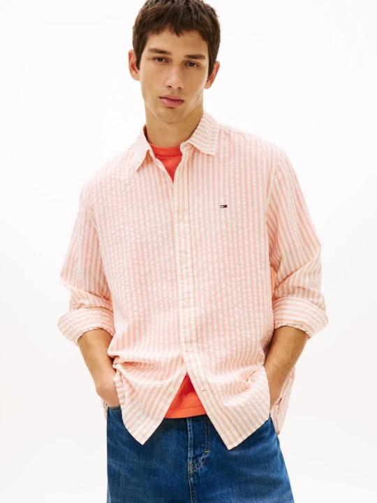 Zdjęcie produktu Tommy Jeans koszula casual Mężczyźni Comfort Fit Bawełna pomarańczowy