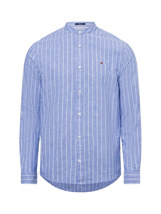 Zdjęcie produktu Tommy Jeans koszula casual z zawartością lnu Mężczyźni Regular Fit Bawełna niebieski