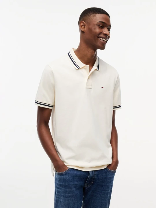 Zdjęcie produktu Tommy Jeans koszulka polo Mężczyźni Bawełna (100%) beżowy
