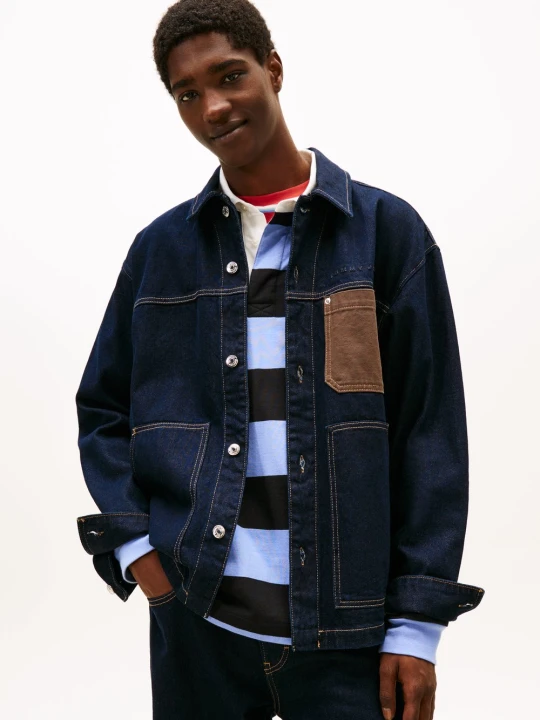 Zdjęcie produktu Tommy Jeans kurtka dżinsowa Mężczyźni Bawełna niebieski