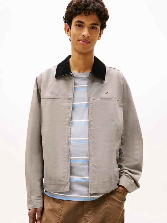 Zdjęcie produktu Tommy Jeans kurtka przejściowa Mężczyźni Bawełna szary