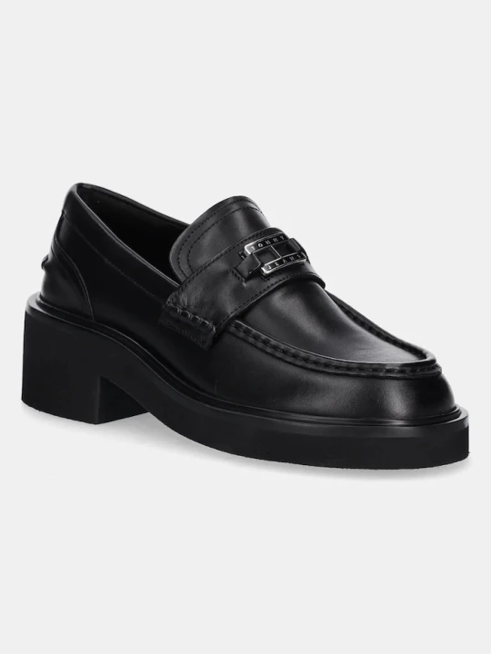 Zdjęcie produktu Tommy Jeans mokasyny skórzane TJW CHUNKY HEEL LOAFER czarny