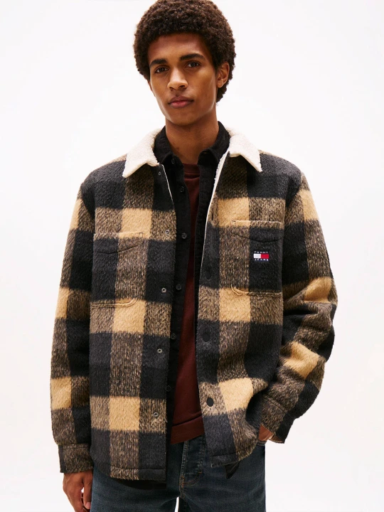 Zdjęcie produktu Tommy Jeans Ocieplana kurtka | Oversize fit | shearling beżowy