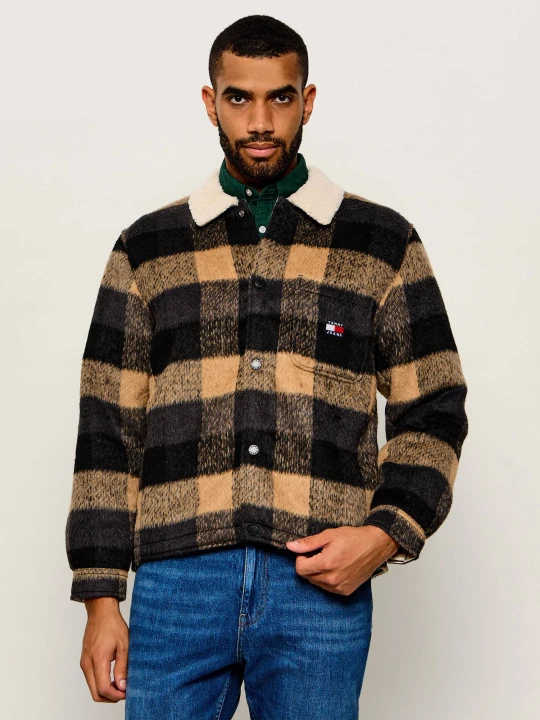 Zdjęcie produktu Tommy Jeans Ocieplana kurtka | Oversize fit | shearling beżowy