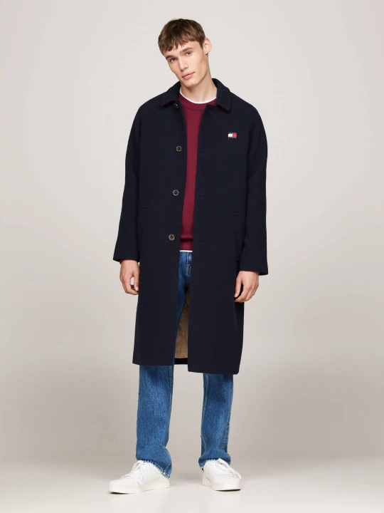 Zdjęcie produktu Tommy Jeans Płaszcz | z dodatkiem wełny granatowy