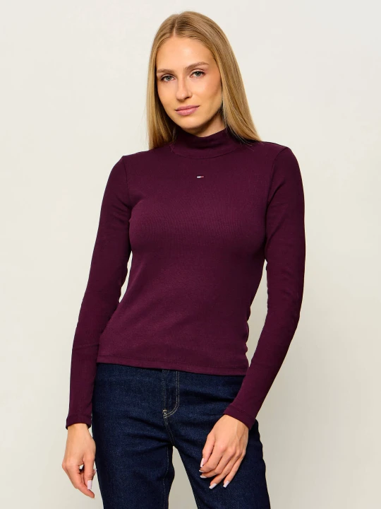 Zdjęcie produktu Tommy Jeans Półgolf Essential | Slim Fit bordowy
