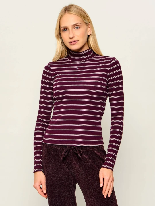 Zdjęcie produktu Tommy Jeans Półgolf Essential | Slim Fit bordowy