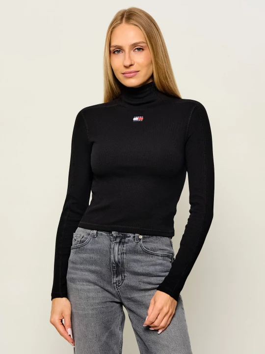 Zdjęcie produktu Tommy Jeans Półgolf | Slim Fit czarny