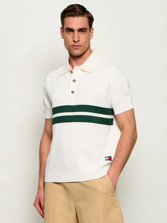 Zdjęcie produktu Tommy Jeans Polo Badge | Regular Fit ecru