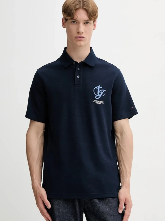 Zdjęcie produktu Tommy Jeans polo bawełniane granatowy