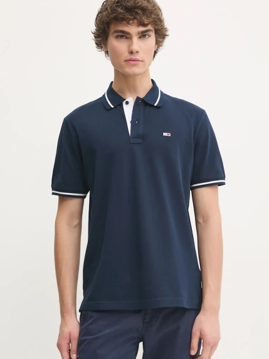 Zdjęcie produktu Tommy Jeans polo bawełniane granatowy