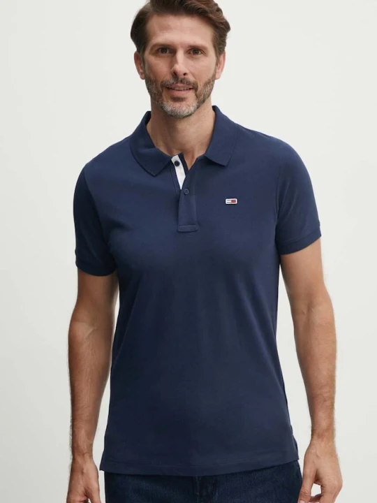Zdjęcie produktu Tommy Jeans polo bawełniane granatowy