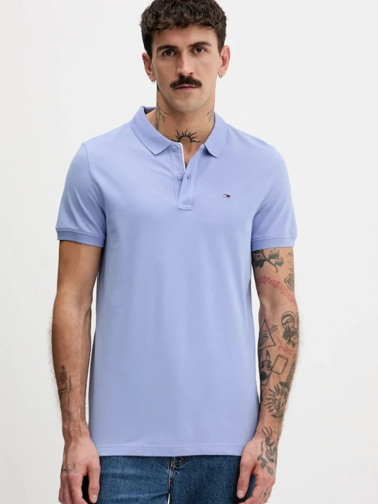 Zdjęcie produktu Tommy Jeans polo męskie bawełniane niebieski