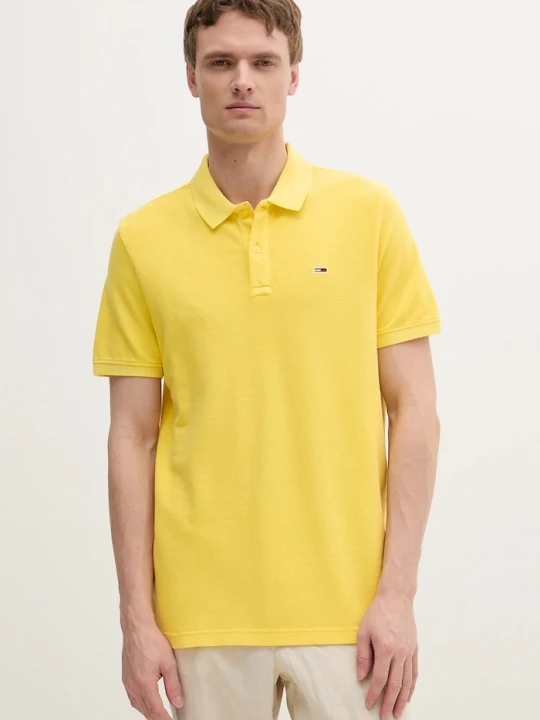 Zdjęcie produktu Tommy Jeans polo bawełniane żółty