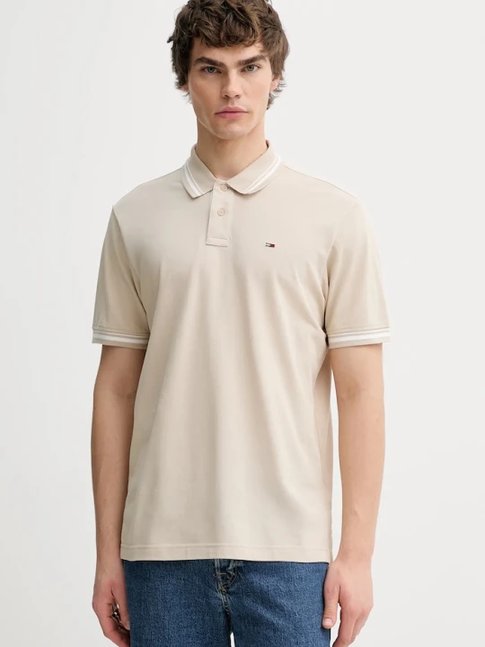 Zdjęcie produktu Tommy Jeans polo bawełniane beżowy