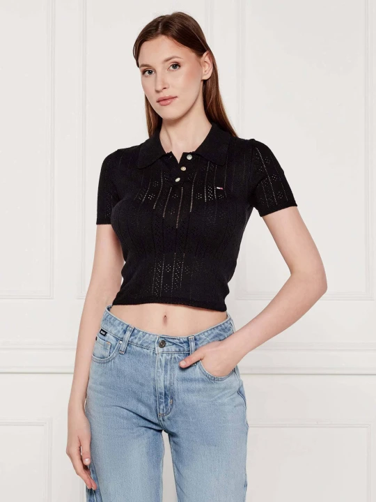 Zdjęcie produktu Tommy Jeans Polo | Cropped Fit czarny