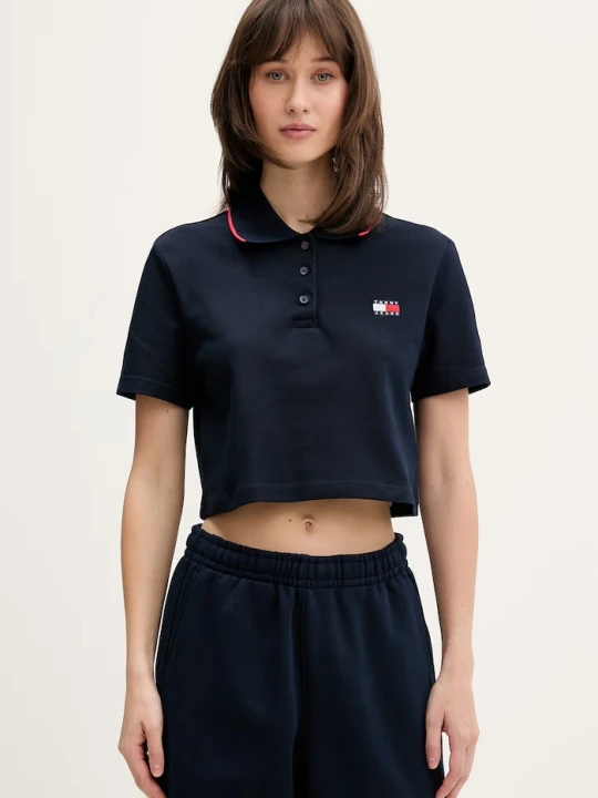 Zdjęcie produktu Tommy Jeans polo damskie bawełniane z elastanem granatowy