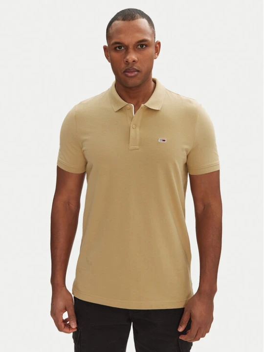 Zdjęcie produktu Tommy Jeans Polo DM0DM20676 Beżowy Slim Fit