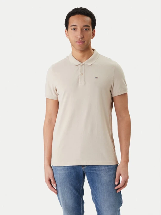 Zdjęcie produktu Tommy Jeans Polo DM0DM20676 Beżowy Slim Fit
