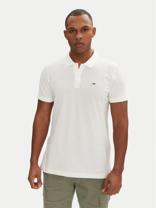 Zdjęcie produktu Tommy Jeans Polo DM0DM20676 Biały Slim Fit