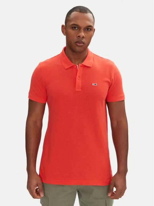 Zdjęcie produktu Tommy Jeans Polo DM0DM20676 Czerwony Slim Fit