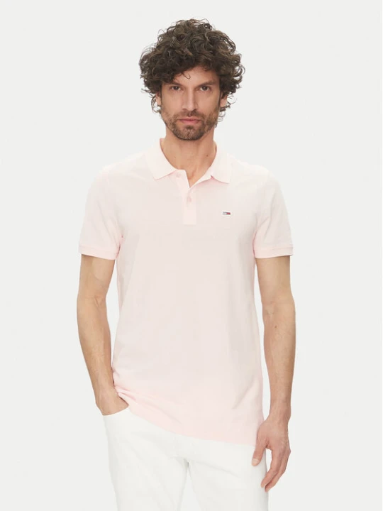 Zdjęcie produktu Tommy Jeans Polo DM0DM20676 Różowy Slim Fit