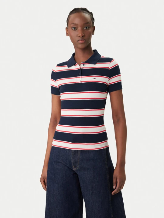 Zdjęcie produktu Tommy Jeans Polo DW0DW22327 Granatowy Slim Fit