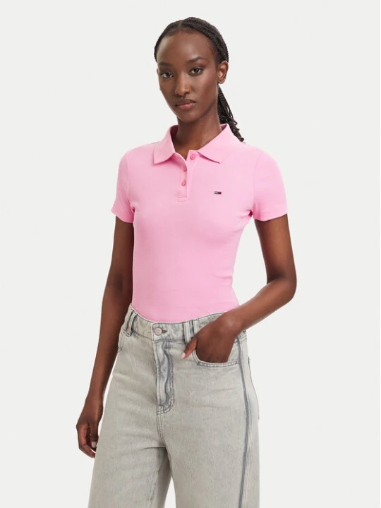Zdjęcie produktu Tommy Jeans Polo DW0DW22327 Różowy jasny Slim Fit