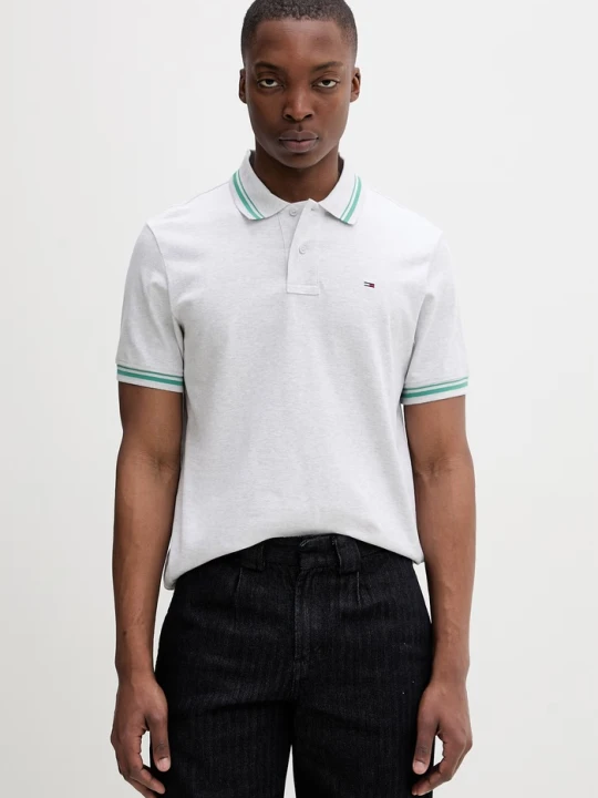 Zdjęcie produktu Tommy Jeans polo męskie bawełniane szary